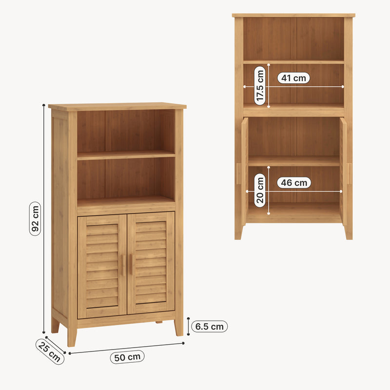Schiță cotată Dulap baie Rirg 92x52x25 cm bambus [en.casa] 