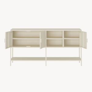 Servanta cu usi si rafturi Kliri 160x40x80 cm otel crem deschis [en.casa]