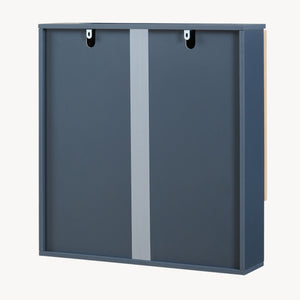 Dulap perete baie cu oglinda front din bambus si raft Svanes 58x56x13 cm gri inchis/natur [en.casa] 