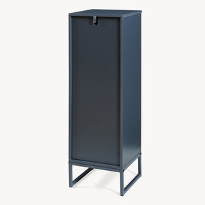 Dulap midi baie cu front din bambus si 3 spatii interioare Svanes 90x30x30 cm gri inchis/natur [en.casa]