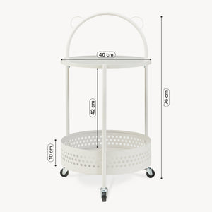 Carucior rotund pe 3 roti pt servire la masa Jässaatka 76x40 cm gri [en.casa] 