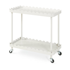 Carucior servire la masa cu 2 nivele si margine inaltata ondulata Bolmanralu 60x60x30 cm otel/pal gri [en.casa]