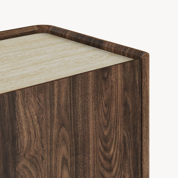 Comodă Trorlon 83x80x40 cm aspect nuc/travertin [en.casa]