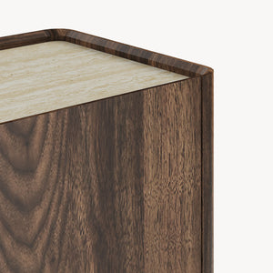 Sideboard Trorlon 160x40x83 cm aspect nuc/travertin [en.casa]