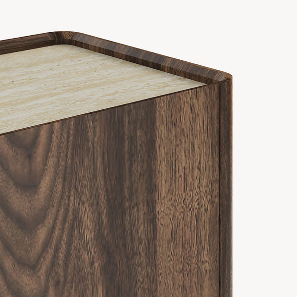 Sideboard Trorlon 160x40x83 cm aspect nuc/travertin [en.casa]