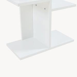 Raft carti Rodekro 122 x 40 x 20 cm alb cu 9 polite depozitare [en.casa]
