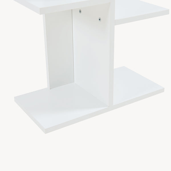 Raft carti Rodekro 122 x 40 x 20 cm alb cu 9 polite depozitare [en.casa]