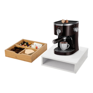 Cutie cu sertare Vieremä 9x30x31cm Alb/Aspect bambus [en.casa]