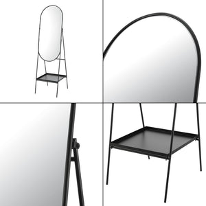 Oglindă de podea Perano cu raft 160 x 46 cm [en.casa]