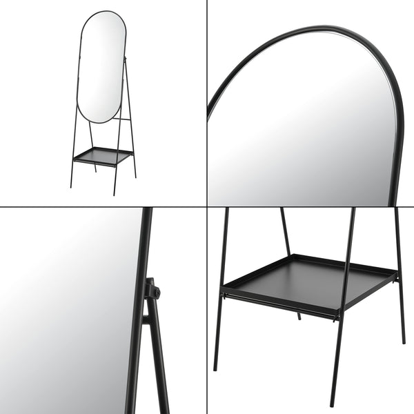 Oglindă de podea Perano cu raft 160 x 46 cm [en.casa]