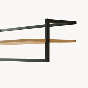 Cuier de perete Evje 80x30x20cm negru/efect lemn [en.casa]