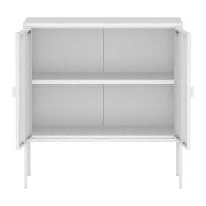 Comoda Castelli  82,5 x80x40cm otel alb [en.casa]