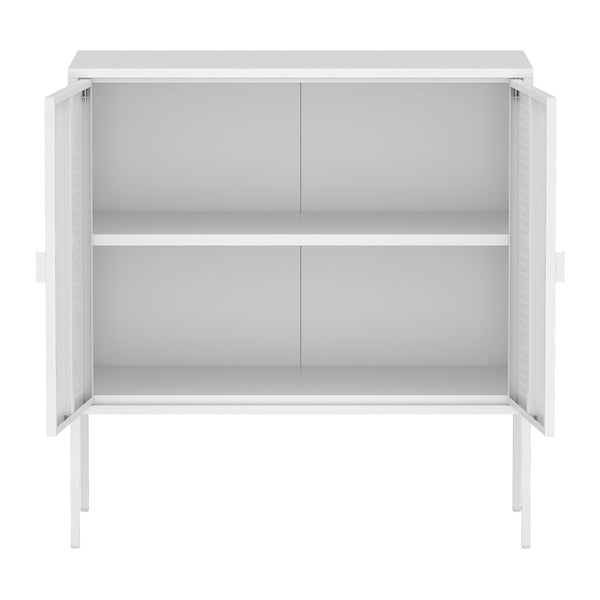 Comoda Castelli  82,5 x80x40cm otel alb [en.casa]