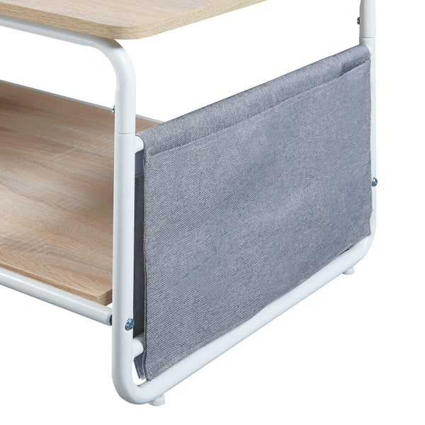 Masuta cafea Dyrøy 100x50x43cm alb stejar gri [en.casa]