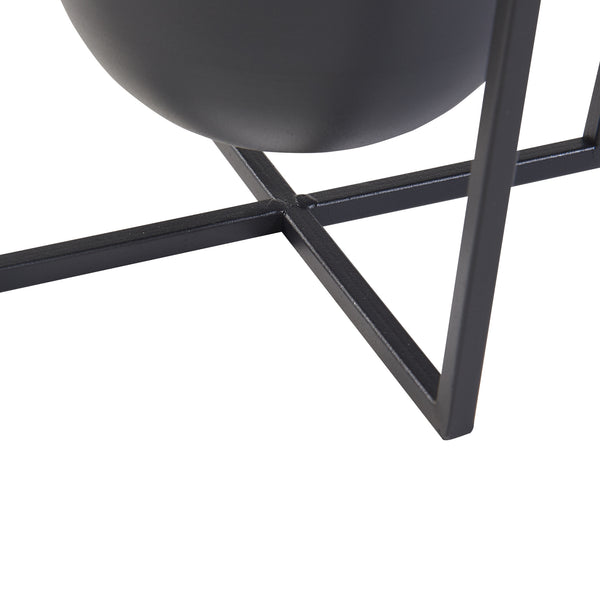 Set 2 buc suport plante masuri diferite Nordmaling metal negru [en.casa]