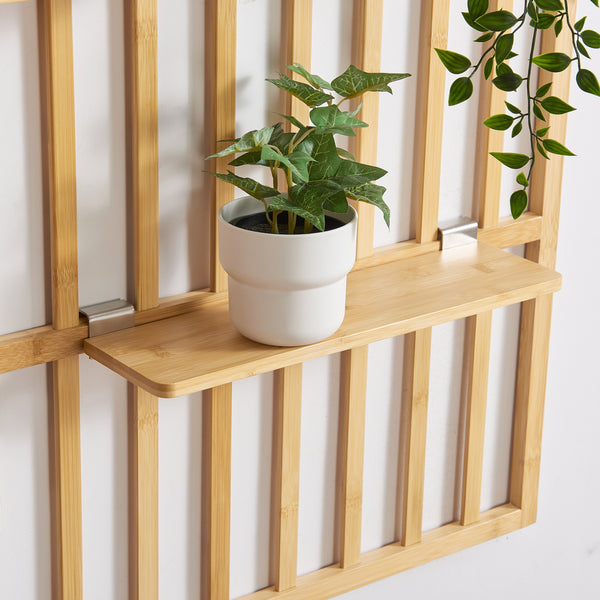 Raft perete Røst 120x80x13cm bambus natur [en.casa]