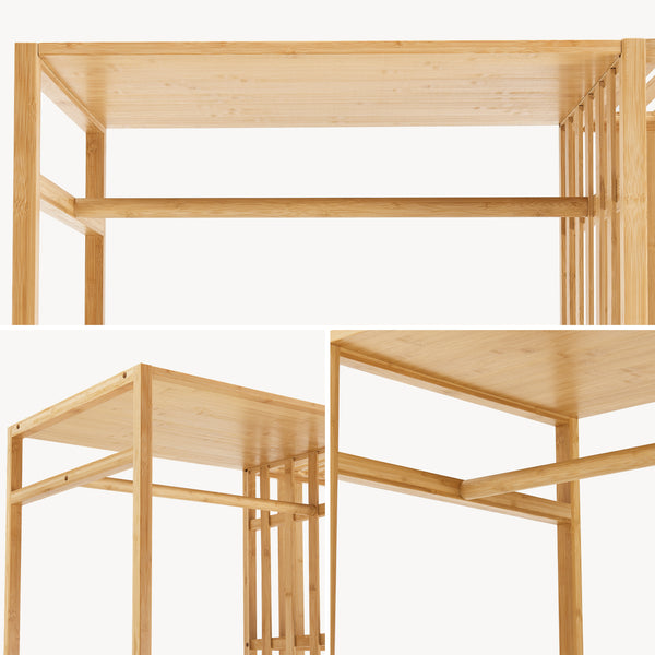 Suport haine Varanger 185x100x45cm bambus natur [en.casa]