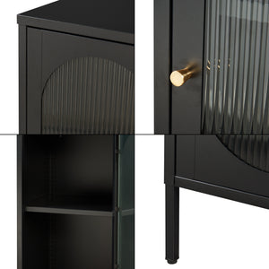 Comoda Karlskrona 102x43x40 cm negru mat [en.casa]