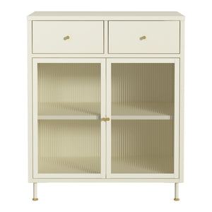 Comoda cu 2 usi Lindau 97x80x40 cm crem deschis [en.casa]