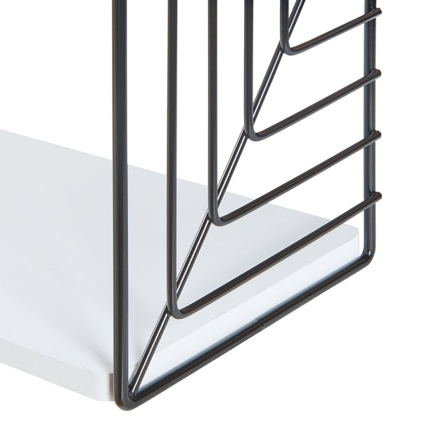 Raft de perete Moss 39x18x23cm metal pal negru alb [en.casa]