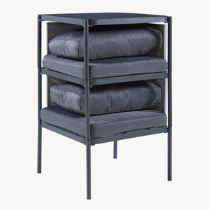 Set masa cu 2 scaune gradina Accettura aluminiu gri [casa.pro]
