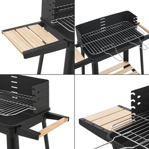 Gratar gradina pe carbuni Ari 78x86x30cm otel/bambus [casa.pro]