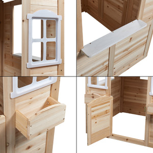 Casă de joacă Acciano 131x113x97 cm lemn de brad [casa.pro]