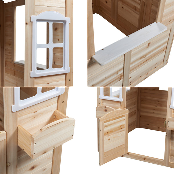 Casă de joacă Acciano 131x113x97 cm lemn de brad [casa.pro]