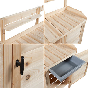 Masa plantare Alessano 110x107x46cm brad natur [casa.pro]