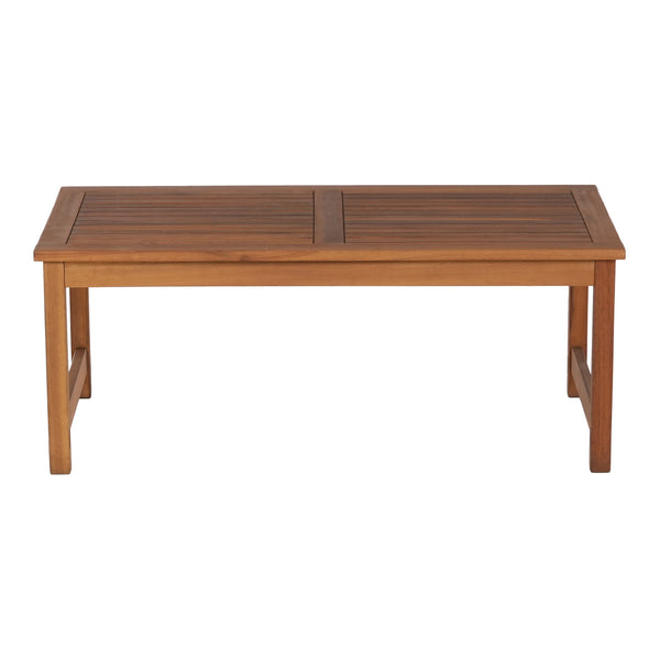 Set 4 piese mobilier gradina Cannole salcam si poliratan efect lemn bej [casa.pro]