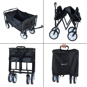 Carucior gradina pliabil Stenlille 84x55cm 80kg otel negru [pro.tec]