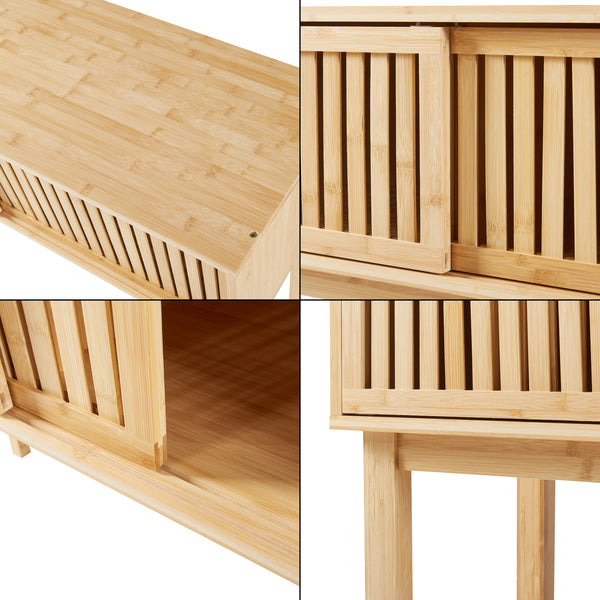 Masa consola Ypäjä 110x39x81 cm bambus [en.casa]