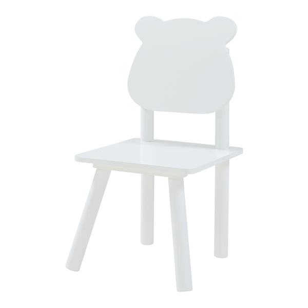 Set masa copii cu 2 scaune design ursulet Panjang alb [en.casa]