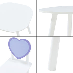 Set masa copii cu 2 scaune design inimioara Siljan alb lila [en.casa]