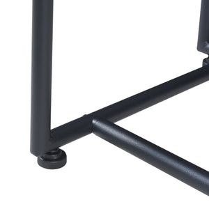 Consola Nordfron 120x40x75cm alb marmorat/negru [en.casa]