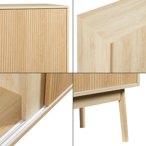 Comoda cu 2 usi culisante 90x115x40 cm efect lemn stejar [en.casa]