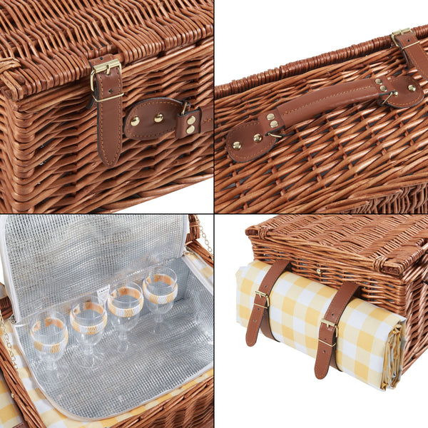 Cos picnic Brindisi 46x31x20 cm salcie maro [casa.pro] 