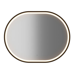 Set dulap baie cu lavoar si oglinda cu LED 94 Newport efect lemn stejar [en.casa]