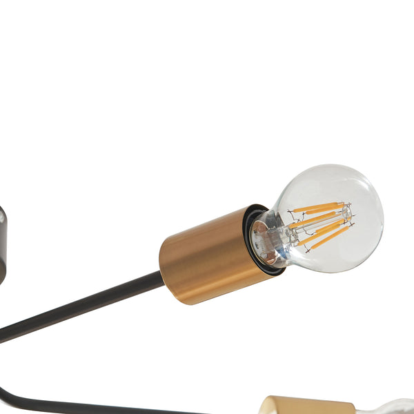 Lampa de plafon  Benfleet, 21 cm 5 x E27 max 60W negru/culoarea alamei [lux.pro]