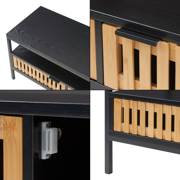 Masuta cafea Luniehti 100x40x48 cm negru/natur [en.casa]