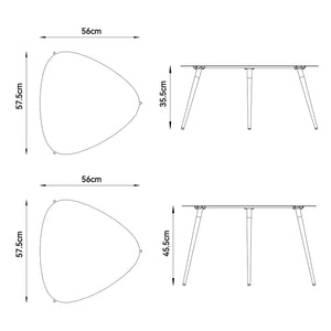 Set 2 masute Aymavilles 57,5x56x45,5 cm otel antracit [casa.pro]