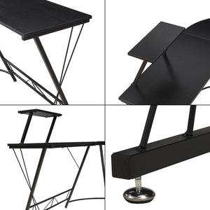 Birou de colt Yremso 122x122x98 cm negru [en.casa]