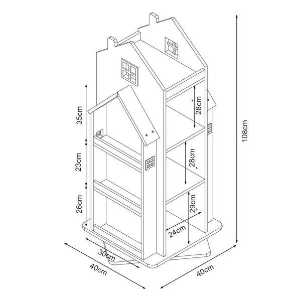 Raft rotativ pentru copii, Vipsali, 108x40x40 cm [en.casa]