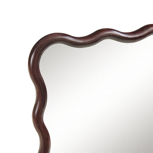 Oglinda de perete Porloskid 90x60 cm maro inchis [en.casa]
