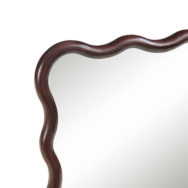 Oglinda de perete Porloskid 90x60 cm maro inchis [en.casa]