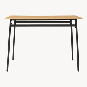 Set masa si 4 scaune Pollenev 110x70x75 cm efect stejar/negru [en.casa]