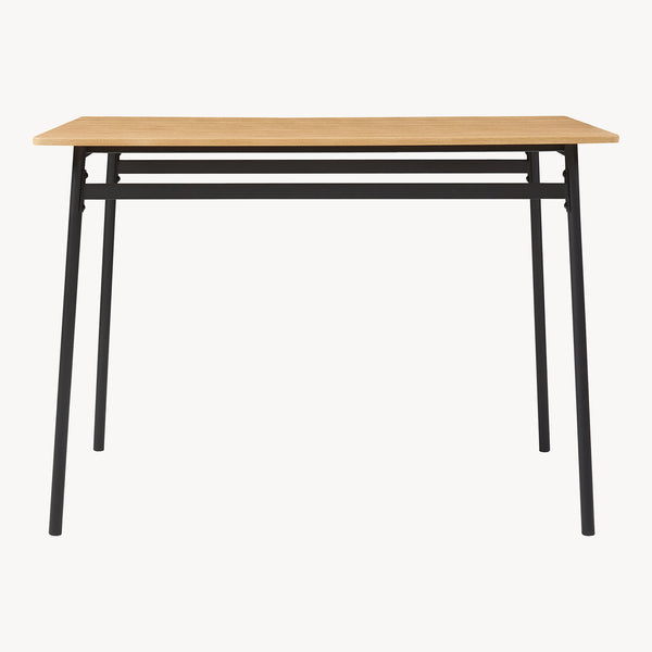 Set masa si 4 scaune Pollenev 110x70x75 cm efect stejar/negru [en.casa]