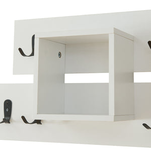 Cuier de perete cu spatiu depozitare Vänd 32x60x14 cm alb [en.casa]