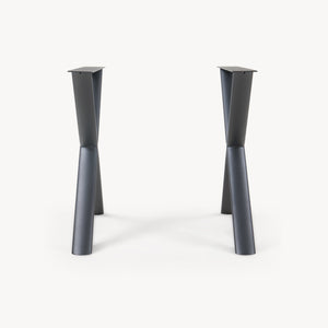 Set 2 buc picior masa in forma de X Klixjö 72x70 cm 160 kg otel negru [en.casa]