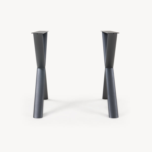 Set 2 buc picior masa in forma de X Klixjö 72x70 cm 160 kg otel negru [en.casa]